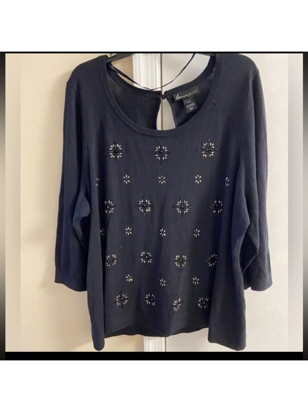 Lane Bryant Black Top with Embellishments 22-24